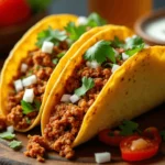 Chicken Keema Indian Ground Beef Tacos with Fresh Toppings