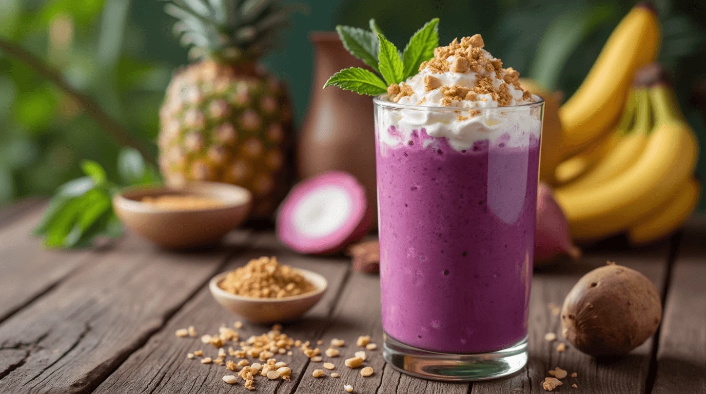 Vibrant Taro Smoothie with Fresh Ingredients