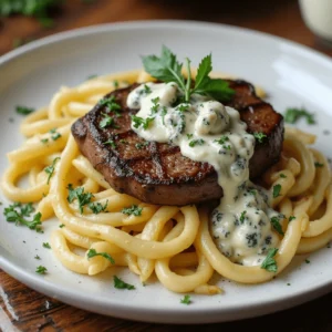 steak gorgonzola alfredo