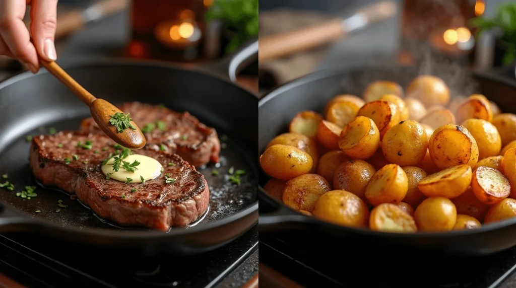 Master the art of steak and potatoes with this easy flavorful recipe Perfect for weeknight dinners or special occasions click to elevate your cooking game 