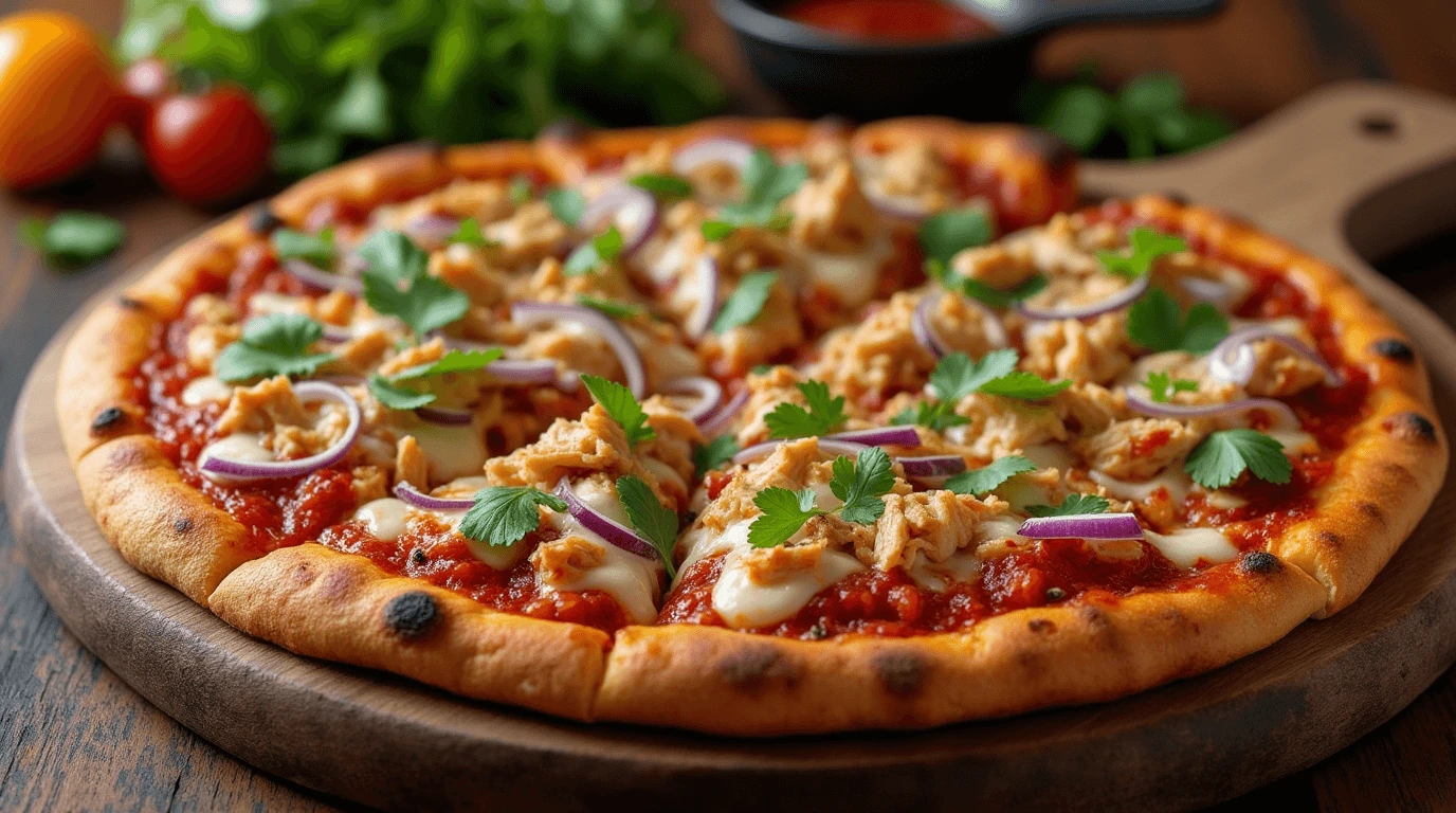 BBQ chicken pizza