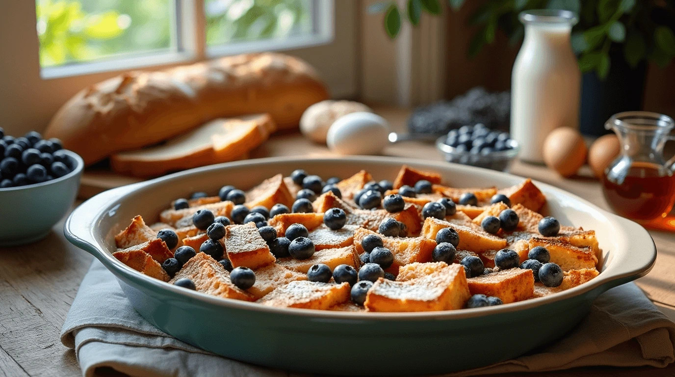 french toast casserole blueberry